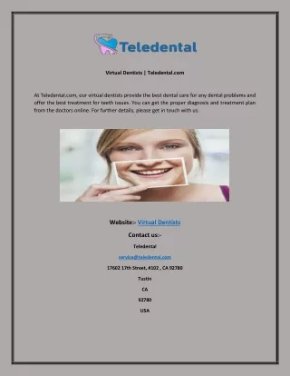 Virtual Dentists  Teledental
