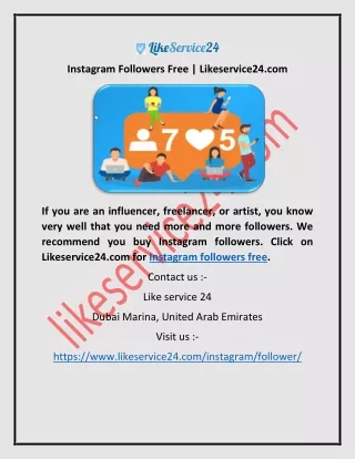 Instagram Followers Free | Likeservice24.com