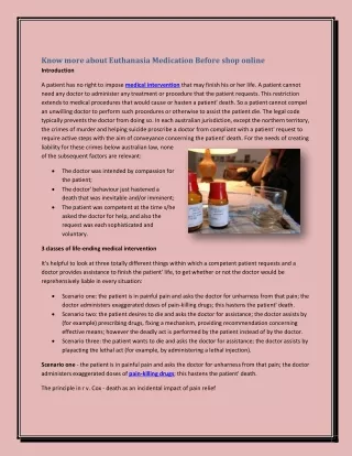 know more about euthanasia medication before shop