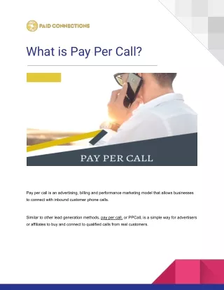 What is Pay Per Call?