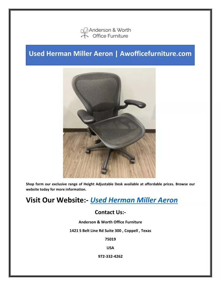 used herman miller aeron awofficefurniture com