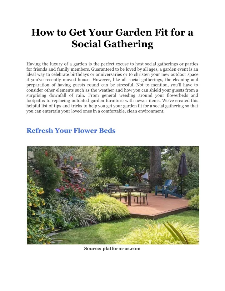 how to get your garden fit for a social gathering