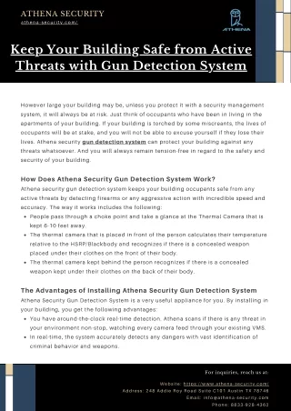 Keep Your Building Safe from Active Threats with Gun Detection System