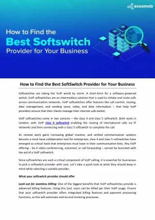 how to find the best softswitch provider for your