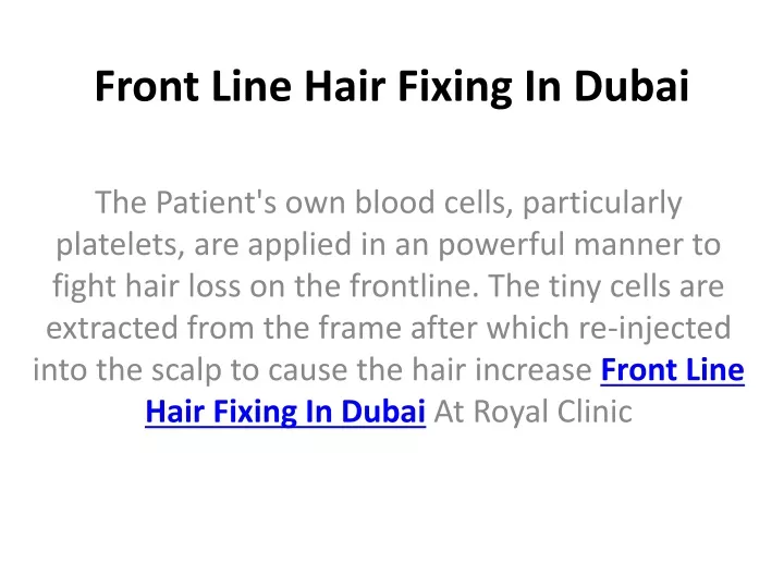 front line hair fixing in dubai