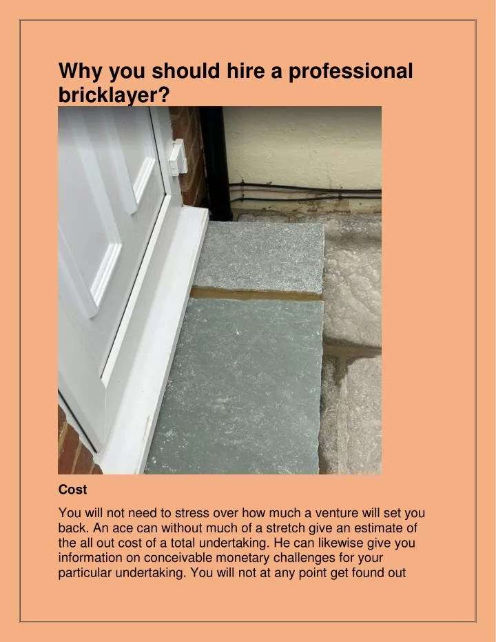 why you should hire a professional bricklayer