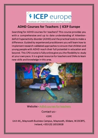 ADHD Courses for Teachers | ICEP Europe