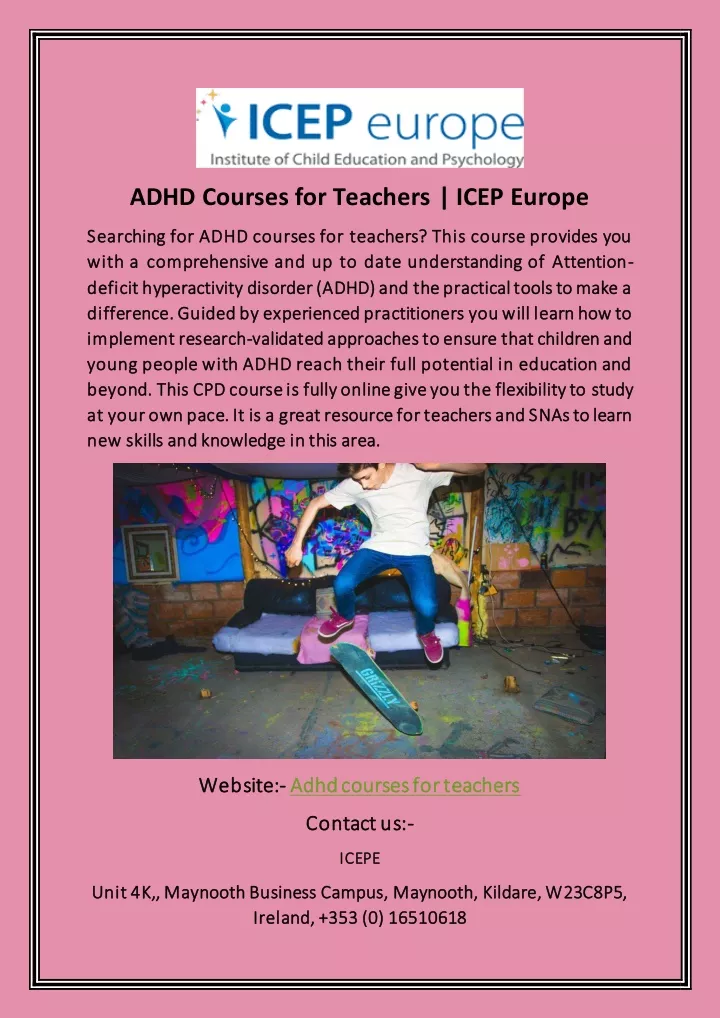 adhd courses for teachers icep europe