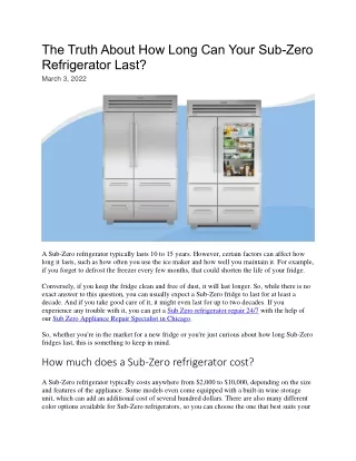 the truth about how long can your sub zero