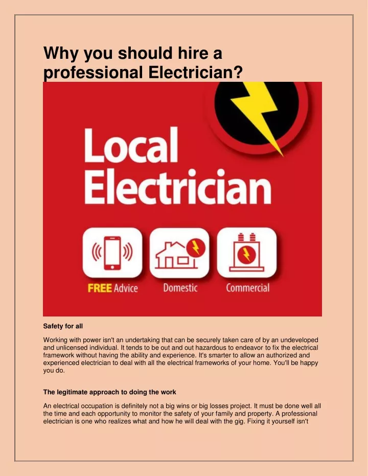 why you should hire a professional electrician