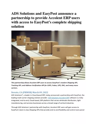 ads solutions and easypost announce a partnership