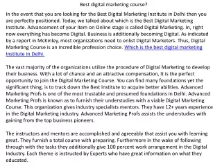 best digital marketing course