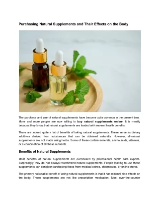 Purchasing natural supplements and their effects on the body.docx