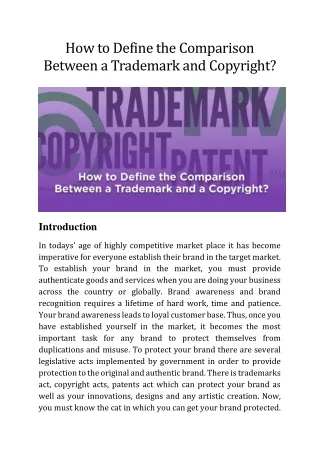 How to Define the Comparison Between a Trademark and a Copyright-converted