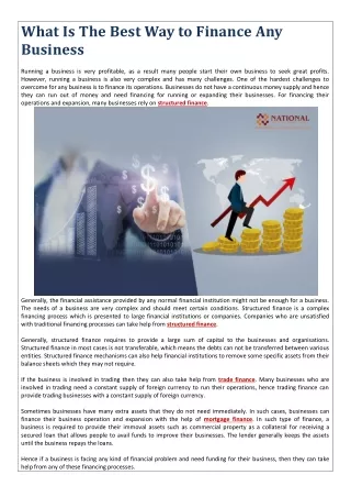 what is the best way to finance any business