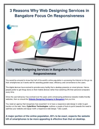 Web Designing Services in Bangalore - CyberWorx