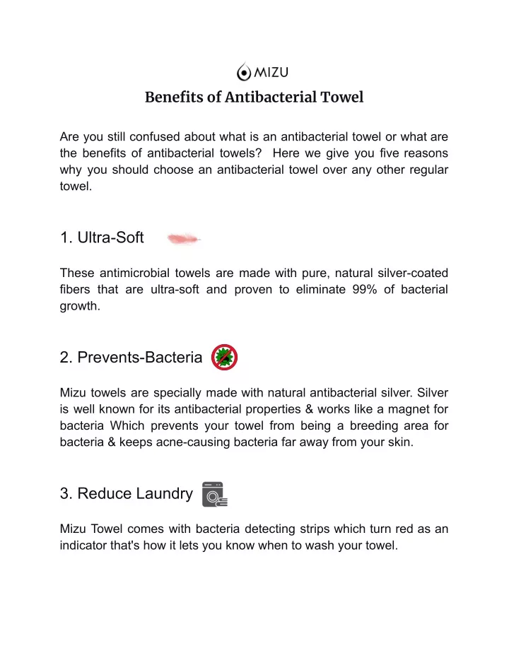 benefits of antibacterial towel