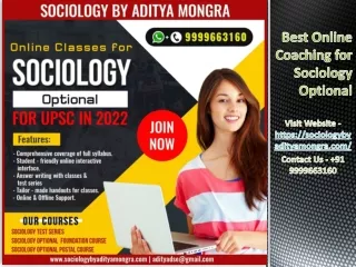 Best Online Coaching for Sociology Optional