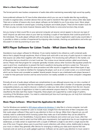 what is a music player software normally