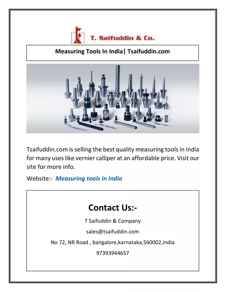measuring tools in india tsaifuddin com
