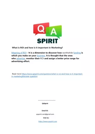 what is roi and how is it important in marketing