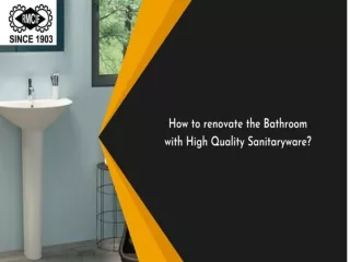 How to renovate the Bathroom with High Quality Sanitaryware