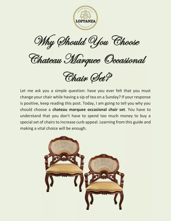 why should you c why should you choose chateau