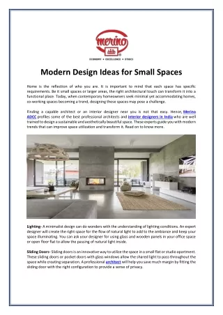 modern design ideas for small spaces
