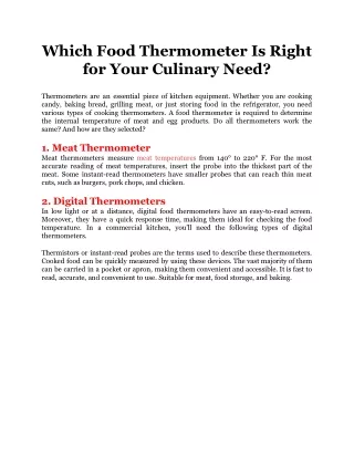 which food thermometer is right for your culinary