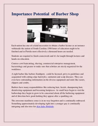 importance potential of barber shop