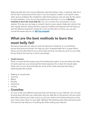 What is the best exercise for burning belly fat?