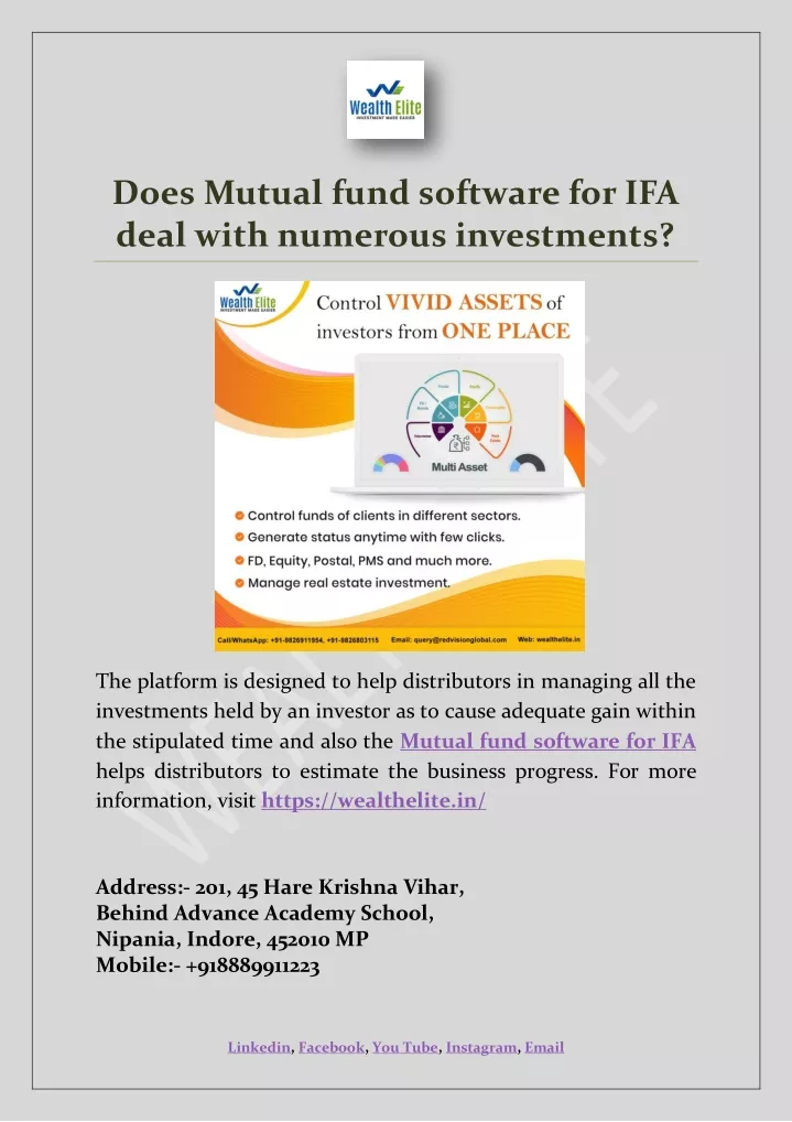 does mutual fund software for ifa deal with