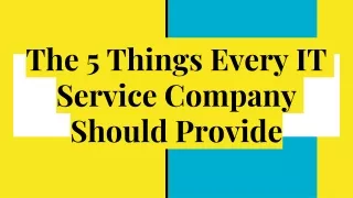 The 5 Things Every IT Service Company Should Provide