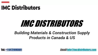 IMC Distributors- Building Materials and Construction Supplies and Products