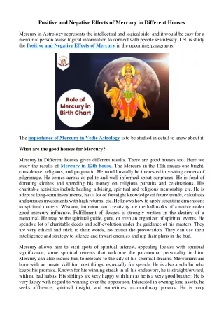 positive and negative effects of mercury