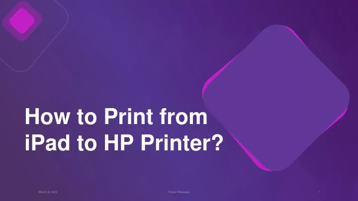 how to print from ipad to hp printer