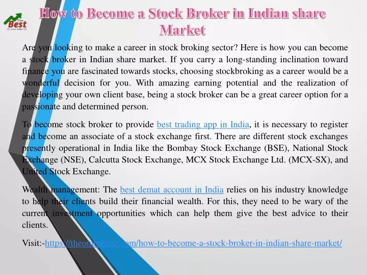 are you looking to make a career in stock broking