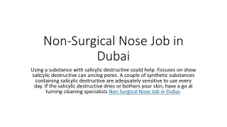 Non-Surgical Nose Job in Dubai