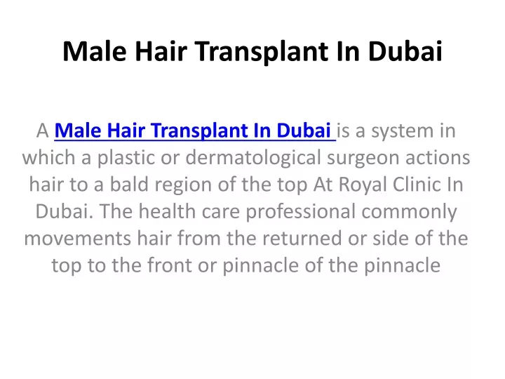 male hair transplant in dubai