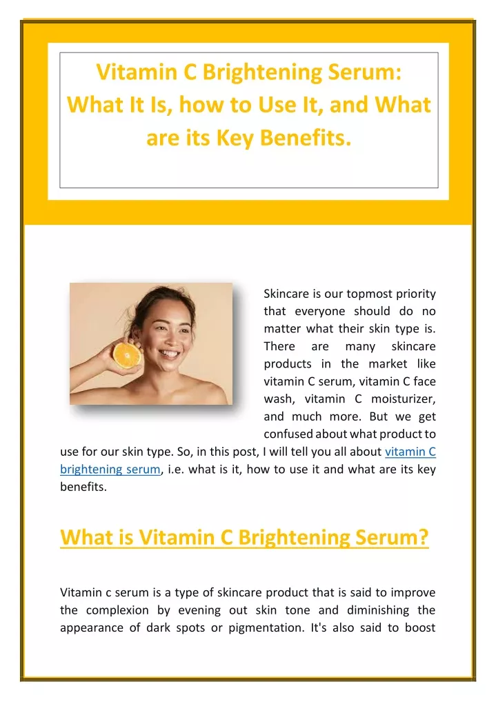 vitamin c brightening serum what