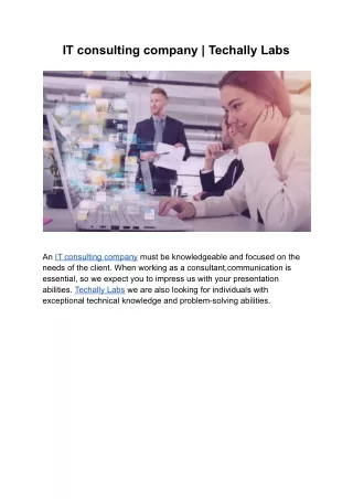 it consulting company techally labs