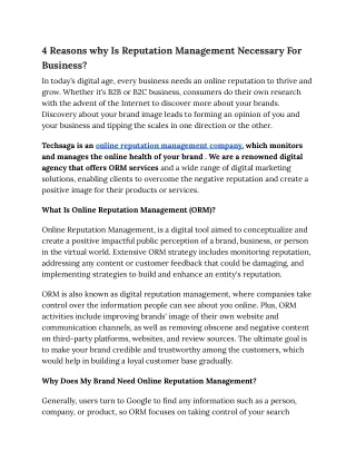 4 reasons why is reputation management necessary