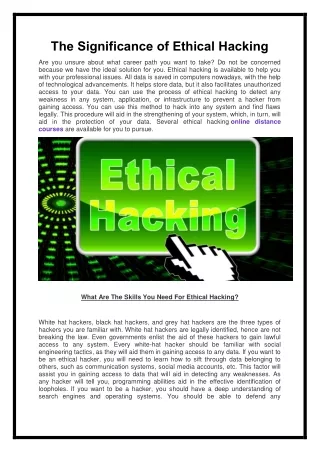 To Ethical Hacking's Importance