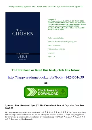 Free [download] [epub]^^ The Chosen Book Two 40 Days with Jesus Free [epub]$$