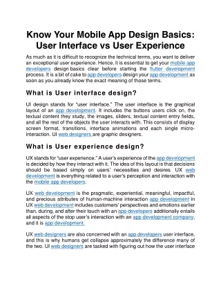 know your mobile app design basics user interface