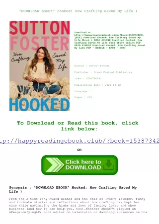 ^DOWNLOAD EBOOK^ Hooked How Crafting Saved My Life <^DOWNLOAD-PDF>)