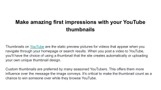 make amazing first impressions with your youtube