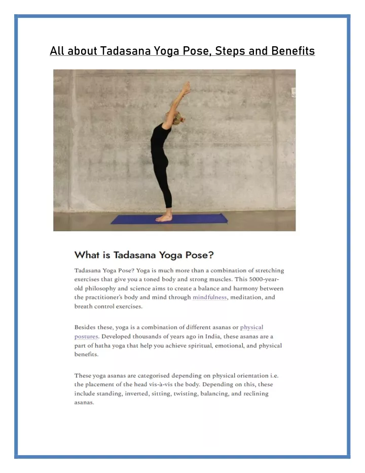 all about tadasana yoga pose steps and benefits