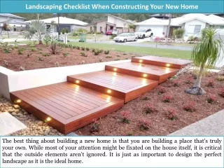landscaping checklist when constructing your new home