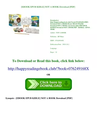 [EBOOK EPUB KIDLE] NOT A BOOK Download [PDF]